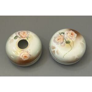 Royal Rudolstadt Hair Receiver and Trinket Box Hand Painted Prussia Vanity READ